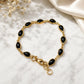 Black Onyx Bracelet In Brass For Protection, Strength & Confidence