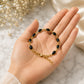 Black Onyx Bracelet In Brass For Protection, Strength & Confidence