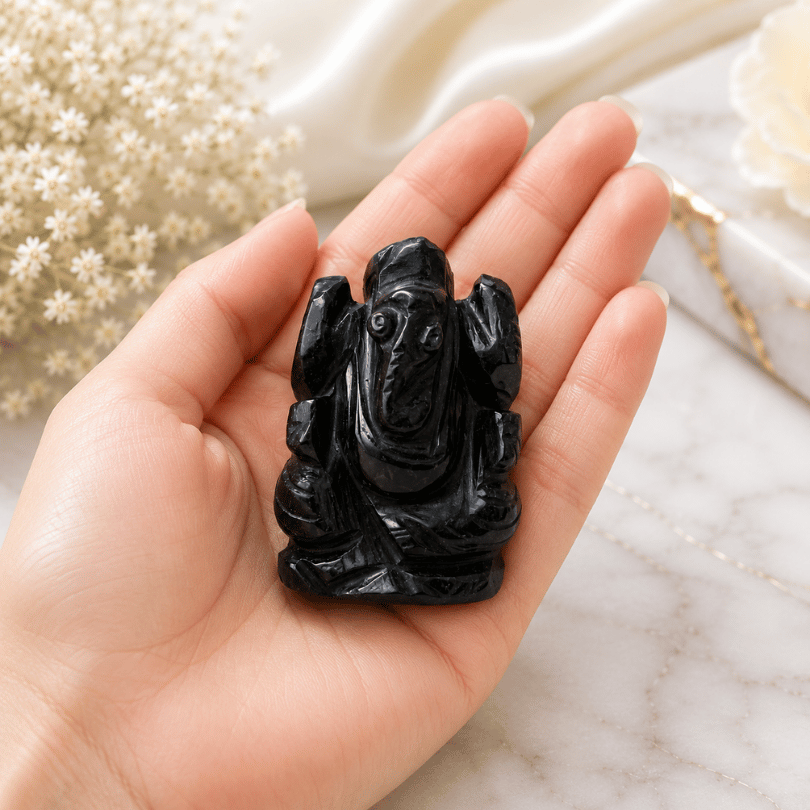 Lord Ganesh in Black Tourmaline For Protection