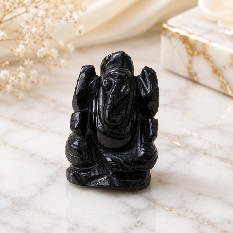 Lord Ganesh in Black Tourmaline For Protection