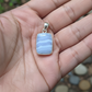 healing blue lace agate stone pendant for communication