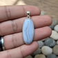 healing blue lace agate stone pendant for communication