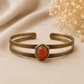 Handcrafted Brass Cuff Bracelet with Carnelian Stone For Confidence & Creative Power