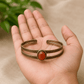 Handcrafted Brass Cuff Bracelet with Carnelian Stone For Confidence & Creative Power
