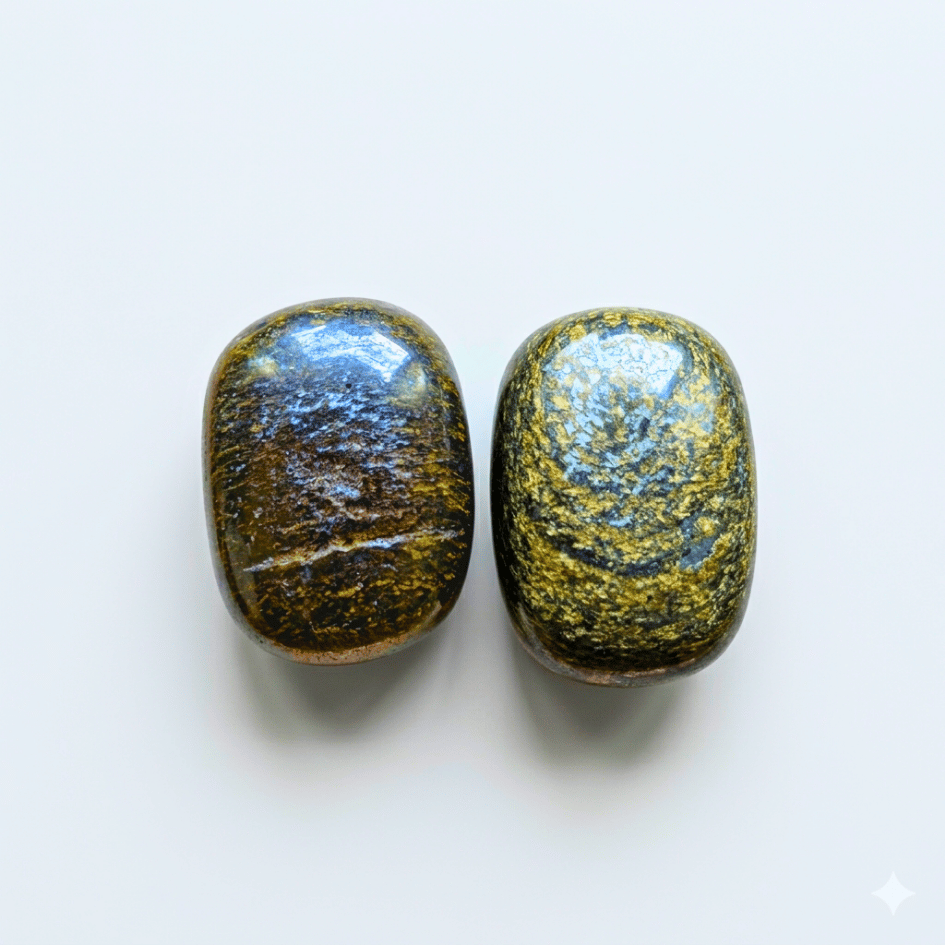Bronzite Crystal Tumbles Set of 2 for Protection & Confidence