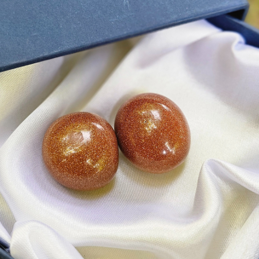 Brown Goldstone Tumble Duo For Manifest Success - Dr. Neeti Kaushik's Shop