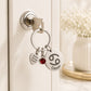 The Cancer Keychain Zodiac Strength Charm with Red Stone