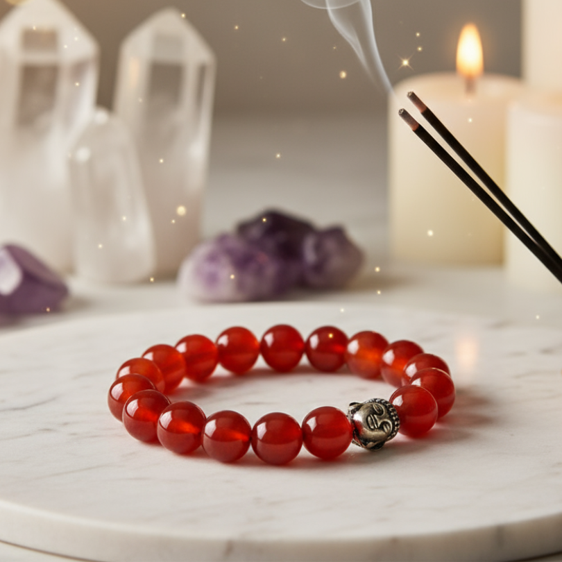 Carnelian Bracelet For Self Esteem-(10mm)