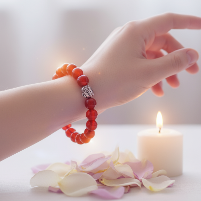 Carnelian Bracelet For Self Esteem-(10mm)