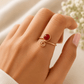 Natural Carnelian Ring in Brass– For Confidence, Motivation & Creativity