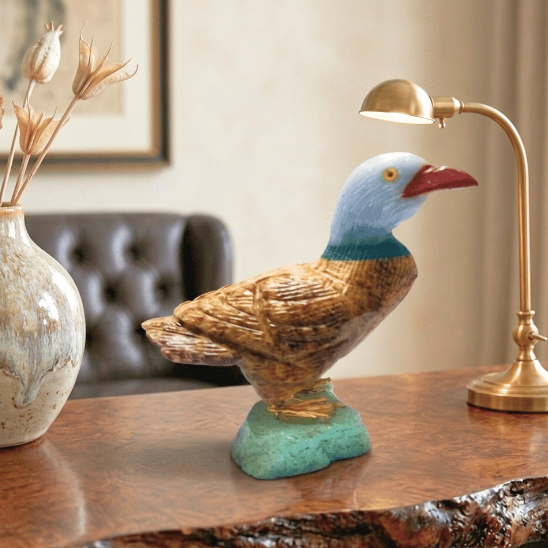 Crystal Duck Bird Angelite, Aragonite & Pyrite