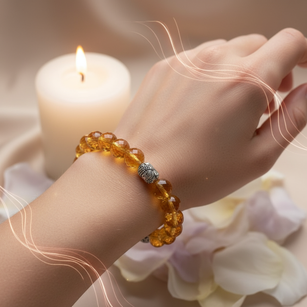 Authentic Citrine crystal Bracelet for meditation and positivity
