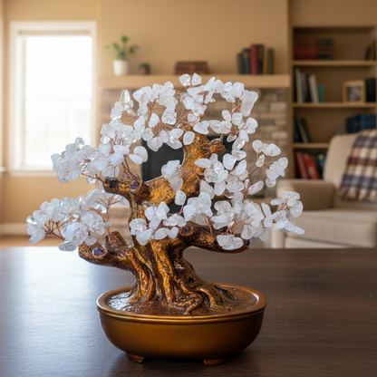 Clear Quartz crystal tree for healing and energy cleansing