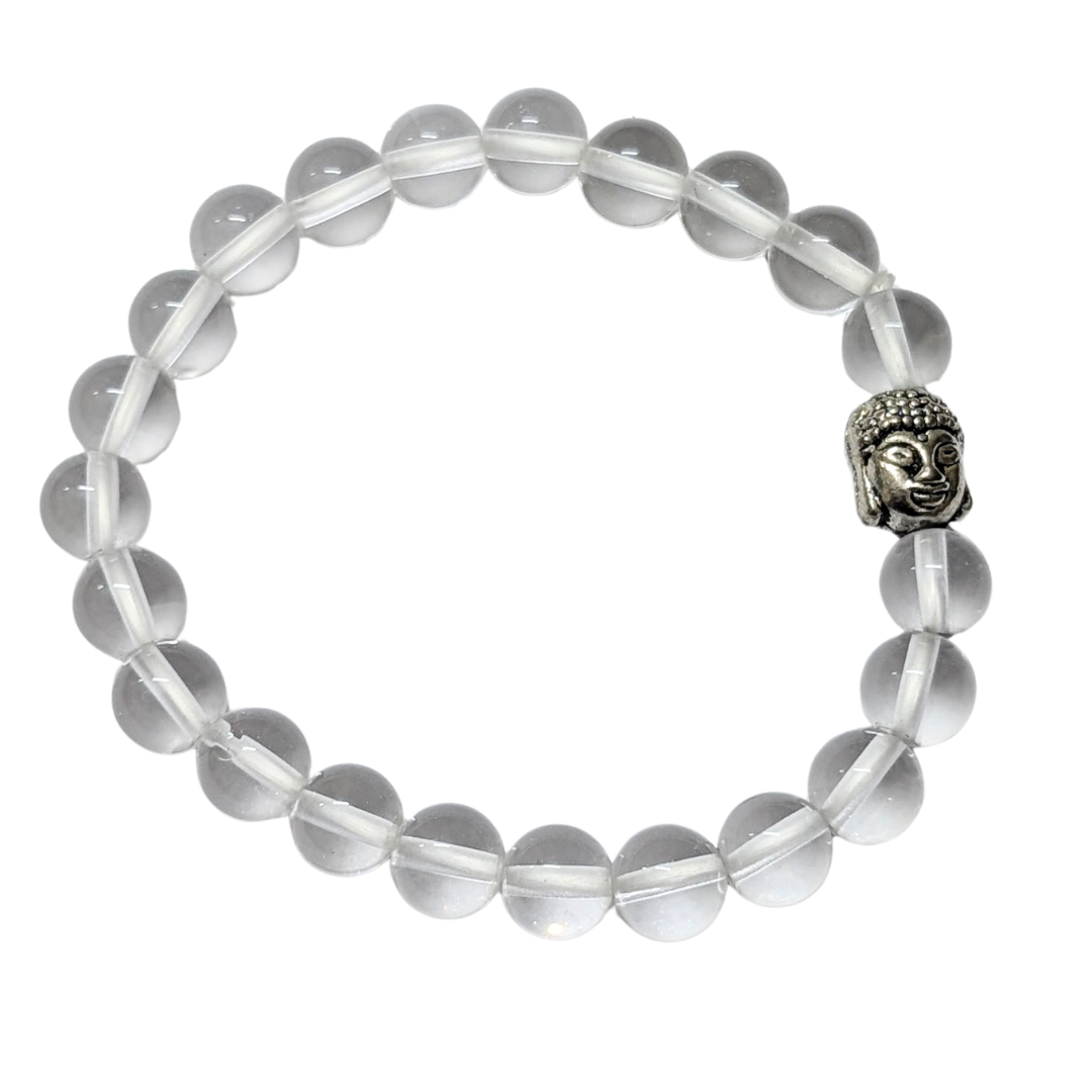 Authentic Clear Quartz gemstone bracelet for energy cleansing and manifestation