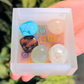 Selenite box with crystal tumbles for cleansing and energy charging