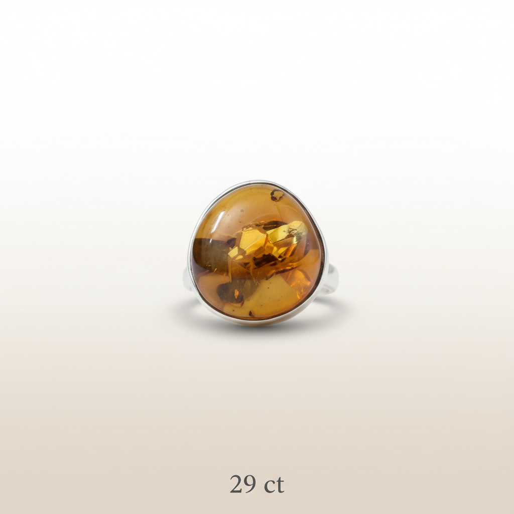 Amber 925 Sterling Silver Ring Heritage Luxury • Eternal Warmth • Handcrafted Elegance
