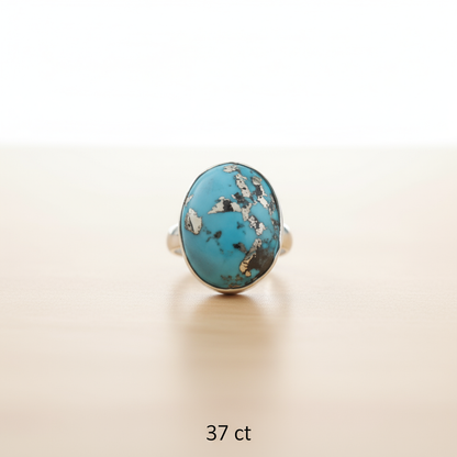 Turquoise 925 Sterling Silver Ring For Name, Fame & Success