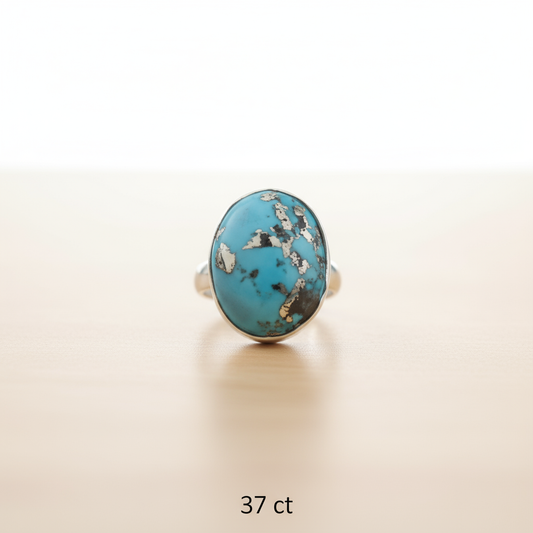 Turquoise 925 Sterling Silver Ring For Name, Fame & Success