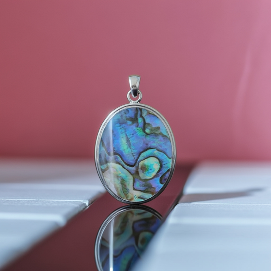 Abalone Shell Pendant 925 Sterling Silver Pendant For Emotional Stability