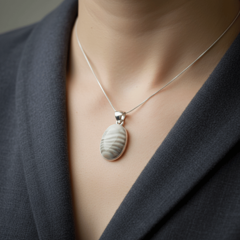 authentic flint pendant for grounding vibes