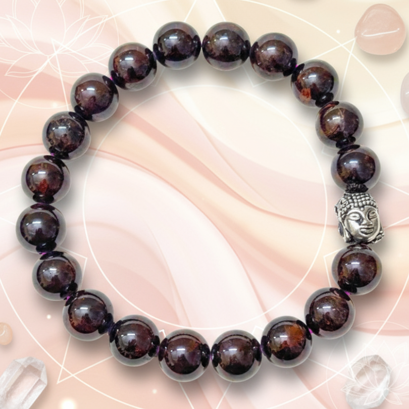 Natural Garnet gemstone bracelet for energy and vitality