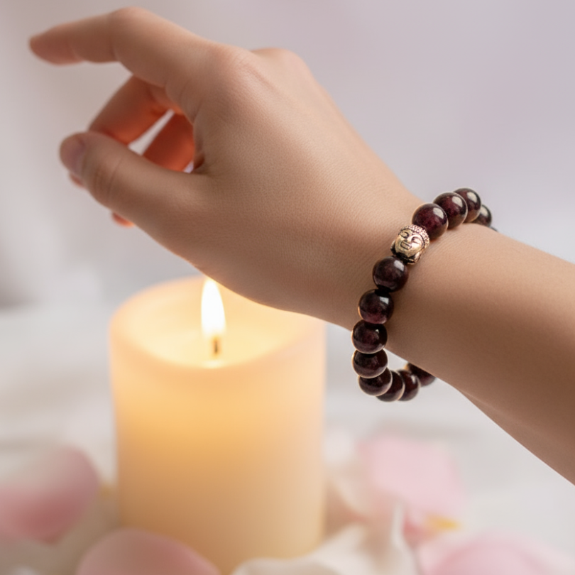 Healing Garnet bracelet for love, courage, and motivation