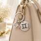 The Gemini Keychain Zodiac Luck Charm with Light Brown Stone