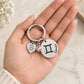 The Gemini Keychain Zodiac Luck Charm with Light Brown Stone