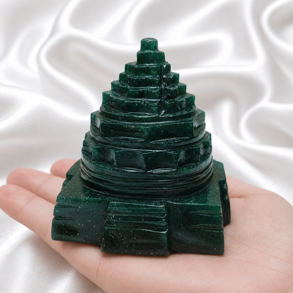 Green Aventurine Shree Yantra – For Abundance, Harmony & Divine Alignment