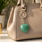 Green Aventurine Heart Keychain | Luck, Prosperity & Emotional Healing