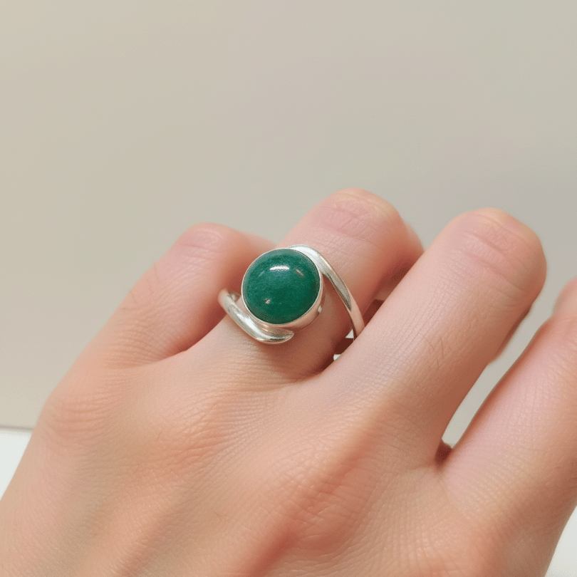 Green Aventurine ring for luck and prosperity