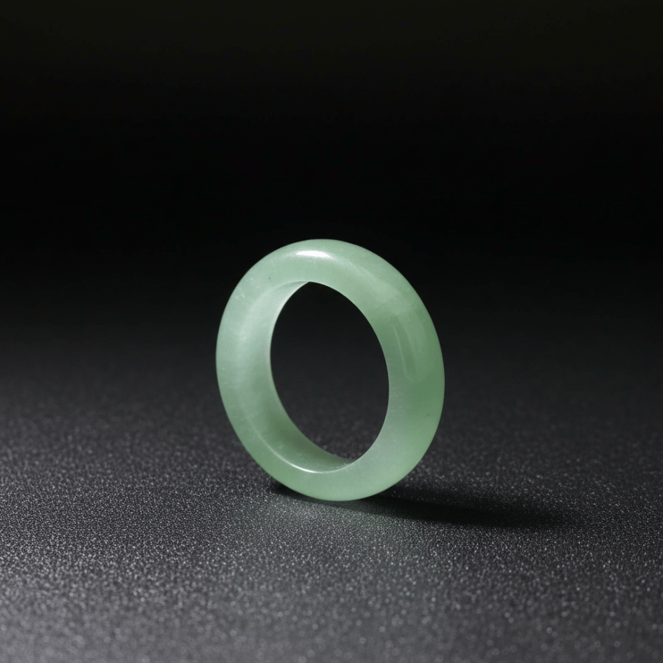 Natural Green Jade Crystal Ring – Good Luck, Prosperity, Healing & Emotional Balance
