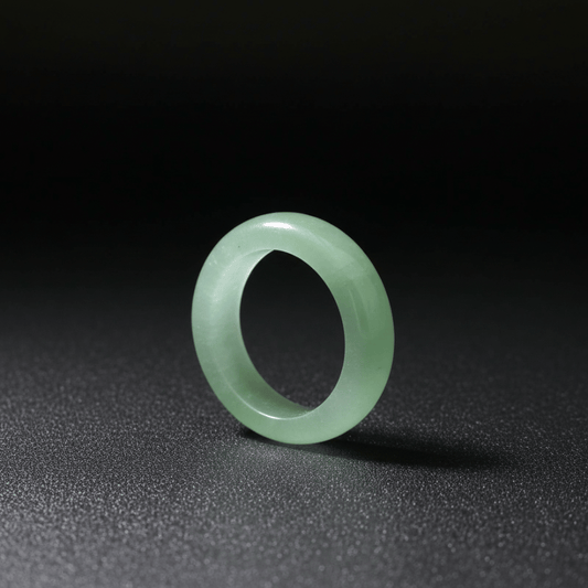 Natural Green Jade Crystal Ring – Good Luck, Prosperity, Healing & Emotional Balance