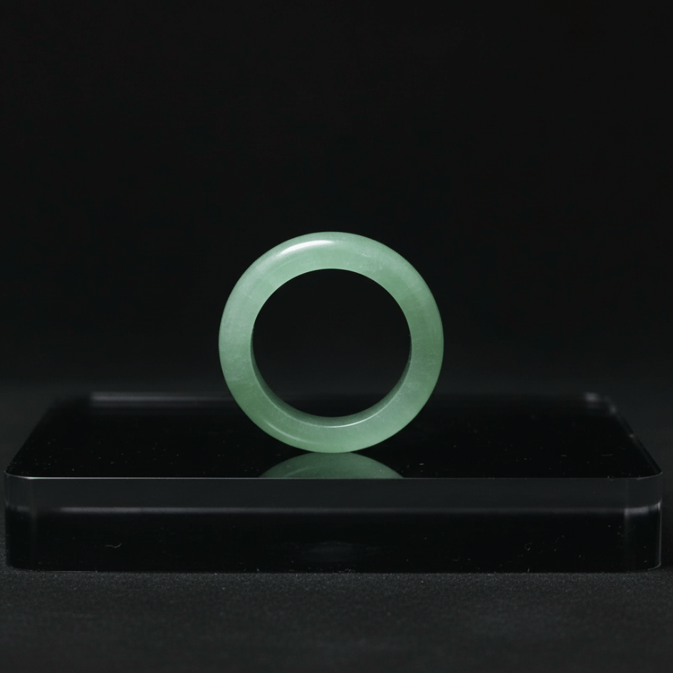 Natural Green Jade Crystal Ring – Good Luck, Prosperity, Healing & Emotional Balance