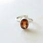 Hessonite gemstone silver ring for prosperity and confidence