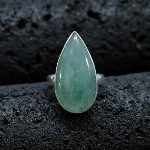 authentic kiwi quartz ring for peaceful energy