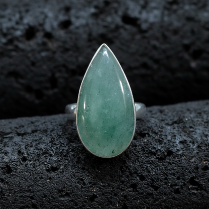 authentic kiwi quartz ring for peaceful energy