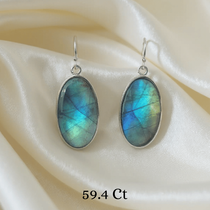 Labradorite 925 Sterling Silver Earrings Set – Intuition • Protection • Inner Strength