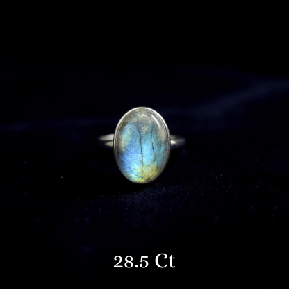 Labradorite ring for intuition, protection, and spiritual growth