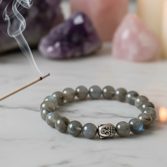 Labradorite bracelet for intuition, protection, and transformation