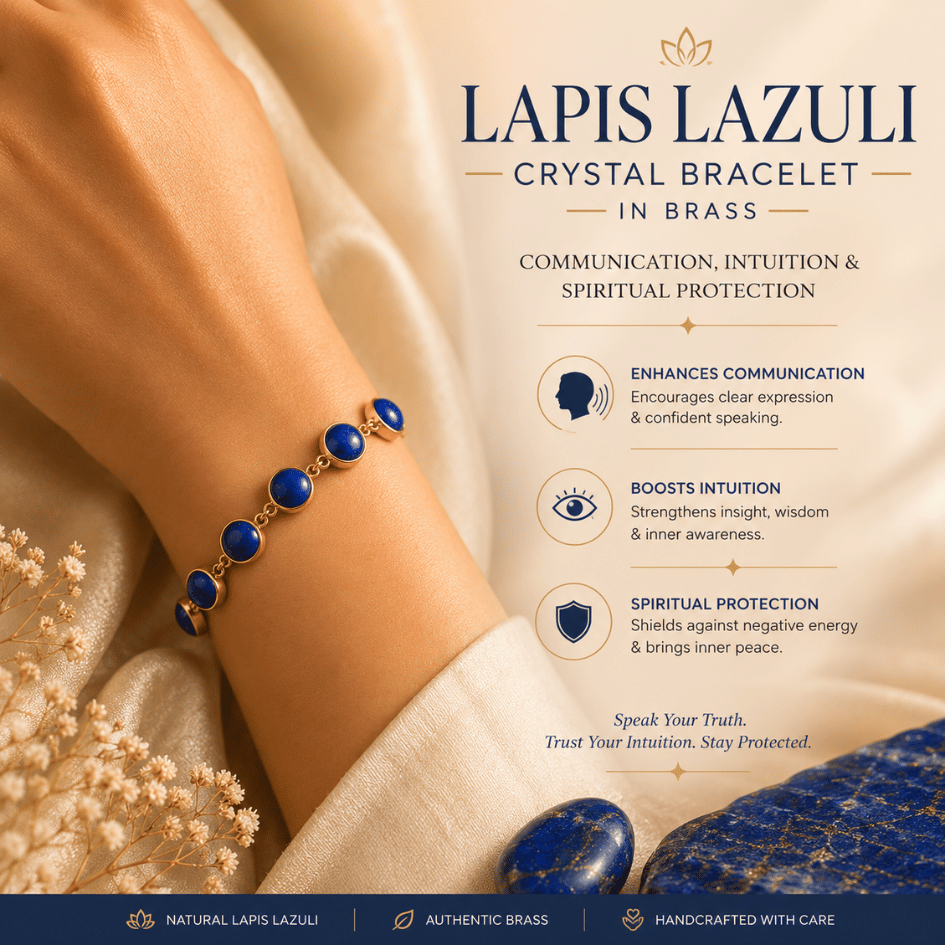 lapis brass bracelet for spiritual awareness and balance