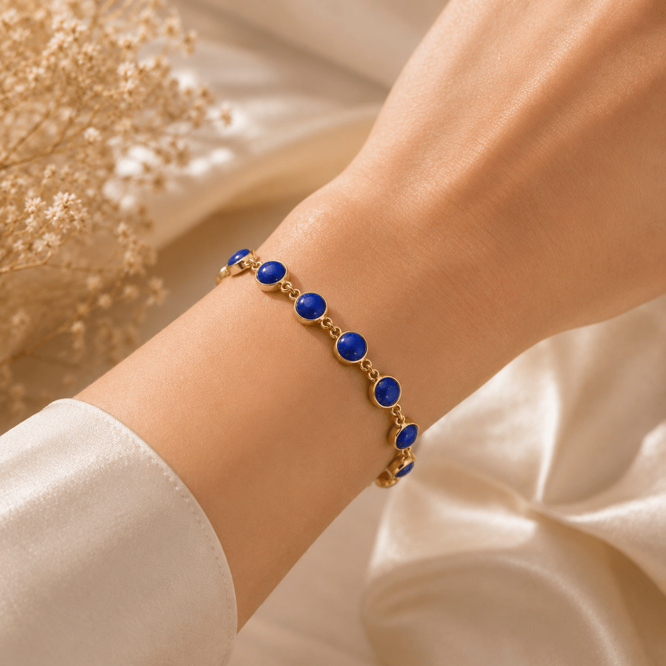 healing lapis lazuli stone bracelet for focus and confidence
