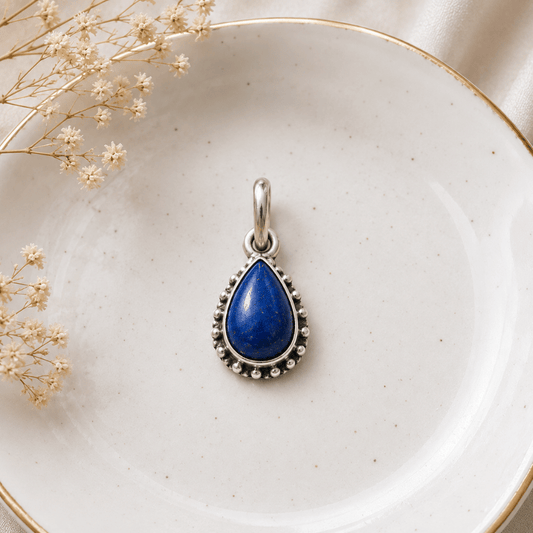 Lapis Lazuli 925 Sterling Silver Pendant – For Wisdom & Inner Truth