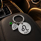 The Leo Keychain Zodiac - Strength Charm with Green Corundum