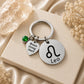 The Leo Keychain Zodiac - Strength Charm with Green Corundum