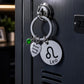 The Leo Keychain Zodiac - Strength Charm with Green Corundum