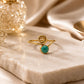 Natural Malachite Ring in Brass For Transformation, Protection & Emotional Balance