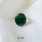 Natural Malachite gemstone ring for prosperity