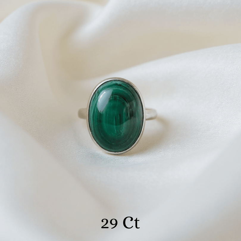 Malachite 925 Sterling Silver Ring – Stone of Transformation & Protection