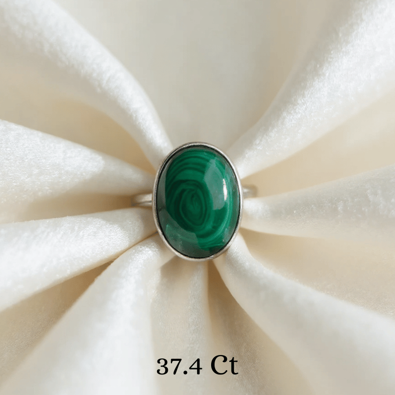 Malachite 925 Sterling Silver Ring – Stone of Transformation & Protection